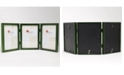 Lawrence Frames Hinged Triple Green Wood Picture Frame - Gallery Collection - 5" x 7"